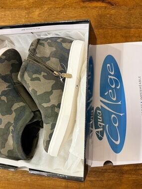 Aqua College Women's Camo High-Top Athletic Sneakers - Green Size 8.5